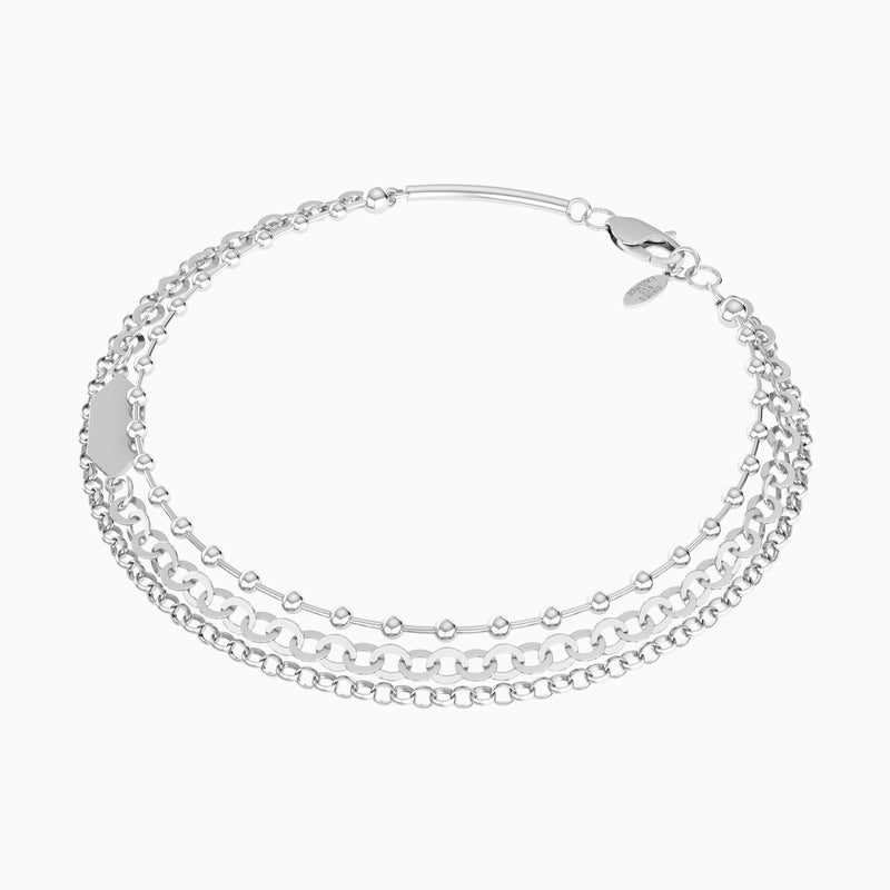 Waves by L'azurde Fine Chains Bracelet In Silver - Image 2